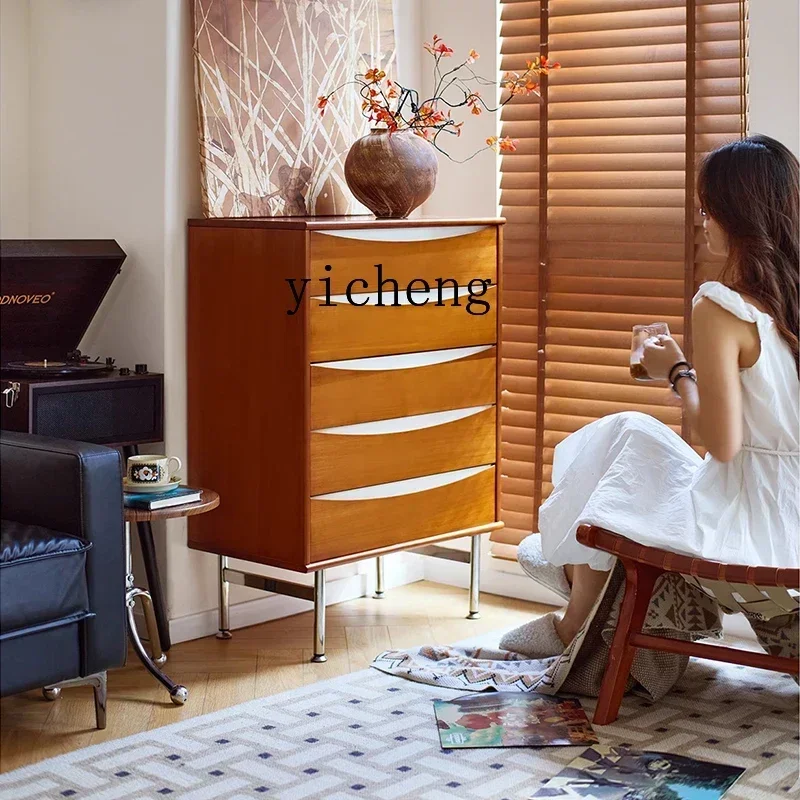 ZC solid wood chest, bedroom bedside chest, living room against the wall, retro locker, sofa next to the cabinet