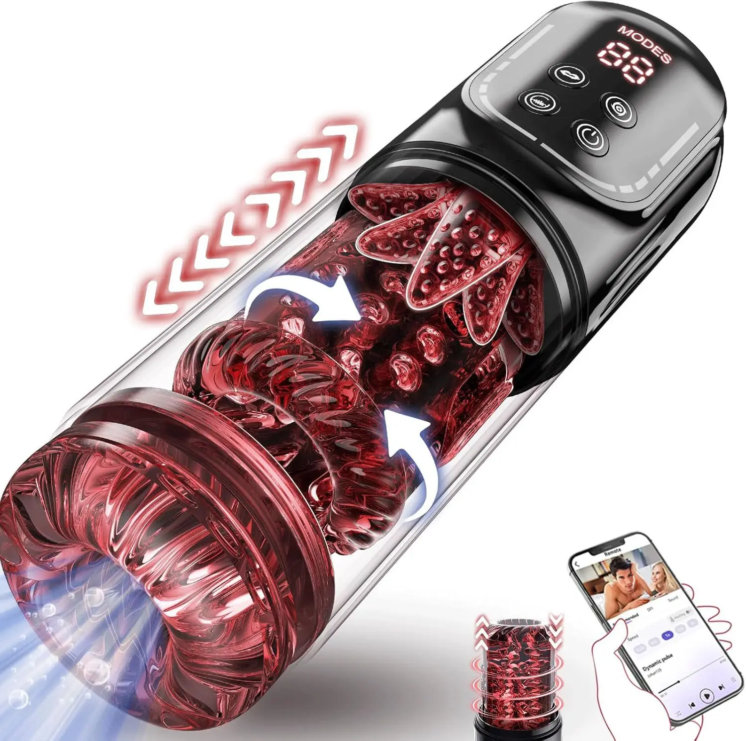Male Masturbator Sex Toys for Men Rotating Vacuum Penis Pump Sucking Vibrator APP Control Pocket Pussy LCD Display