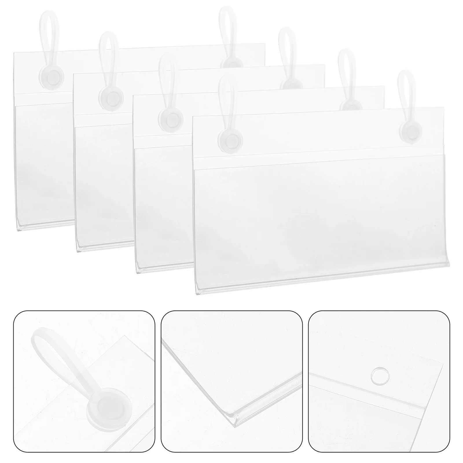 50 Pcs Sign Stand Tag Price Label Holder Shelves Display Pvc Wear-resistant Holders