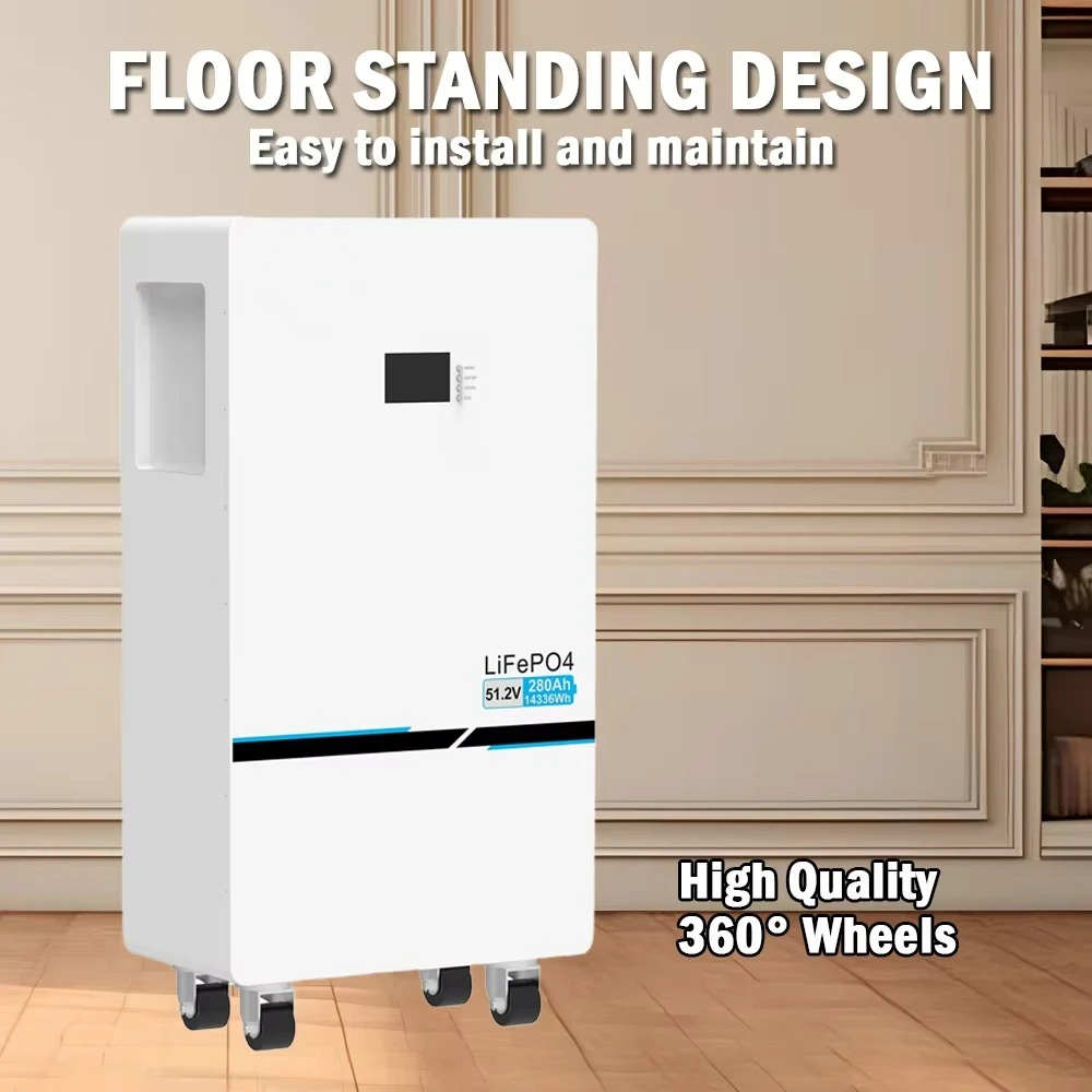 2025 منتج جديد 51.2V 48V 280Ah 300Ah 14kWh 15kWh Lifepo4 بطارية ليثيوم أيون الشمسية نظام تخزين الطاقة المنزلية المثبتة على الأرض