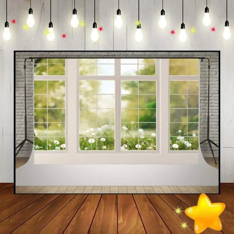 Office Window Video Conference Studio Photography Backdrops Decoration Background Baby Shower Game Photo Bar Surprise Birthday