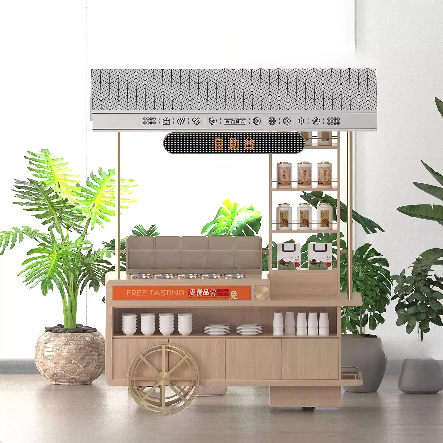 Stall trolley removable ice powder stall car snack snack stall car