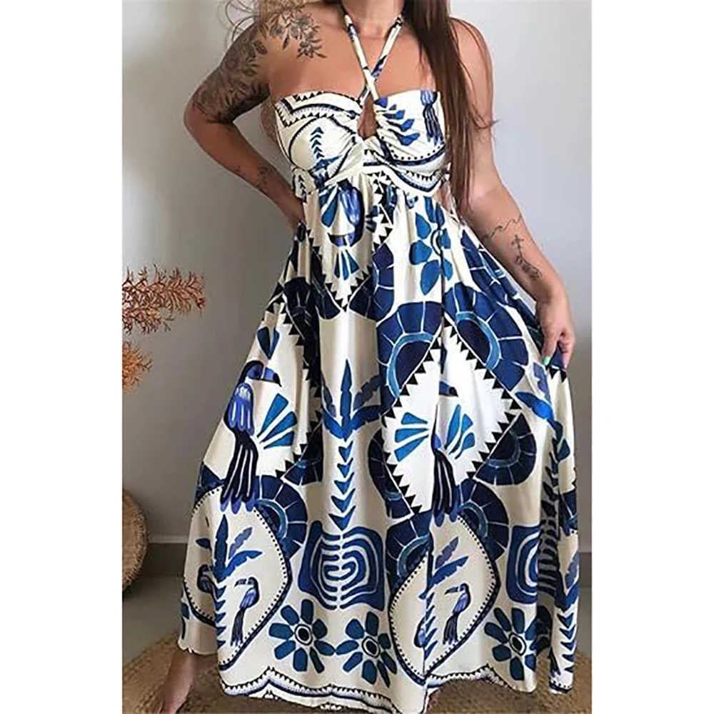 

Plus Size Floral Print Women's Dress Casual Deep V-Neck Loose Patchwork Short Sleeves Summer Straight Vacation Beach Dresses
