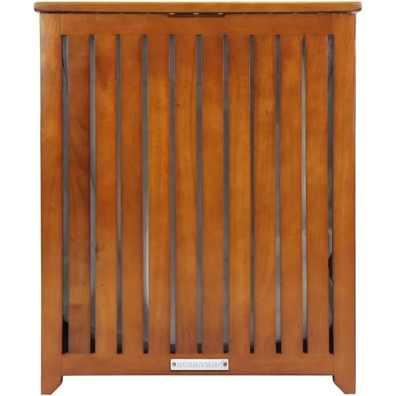 Solid Wood Spa Laundry Hamper 24.75 in high x 20 in wide x 13.25 in deep, Brown