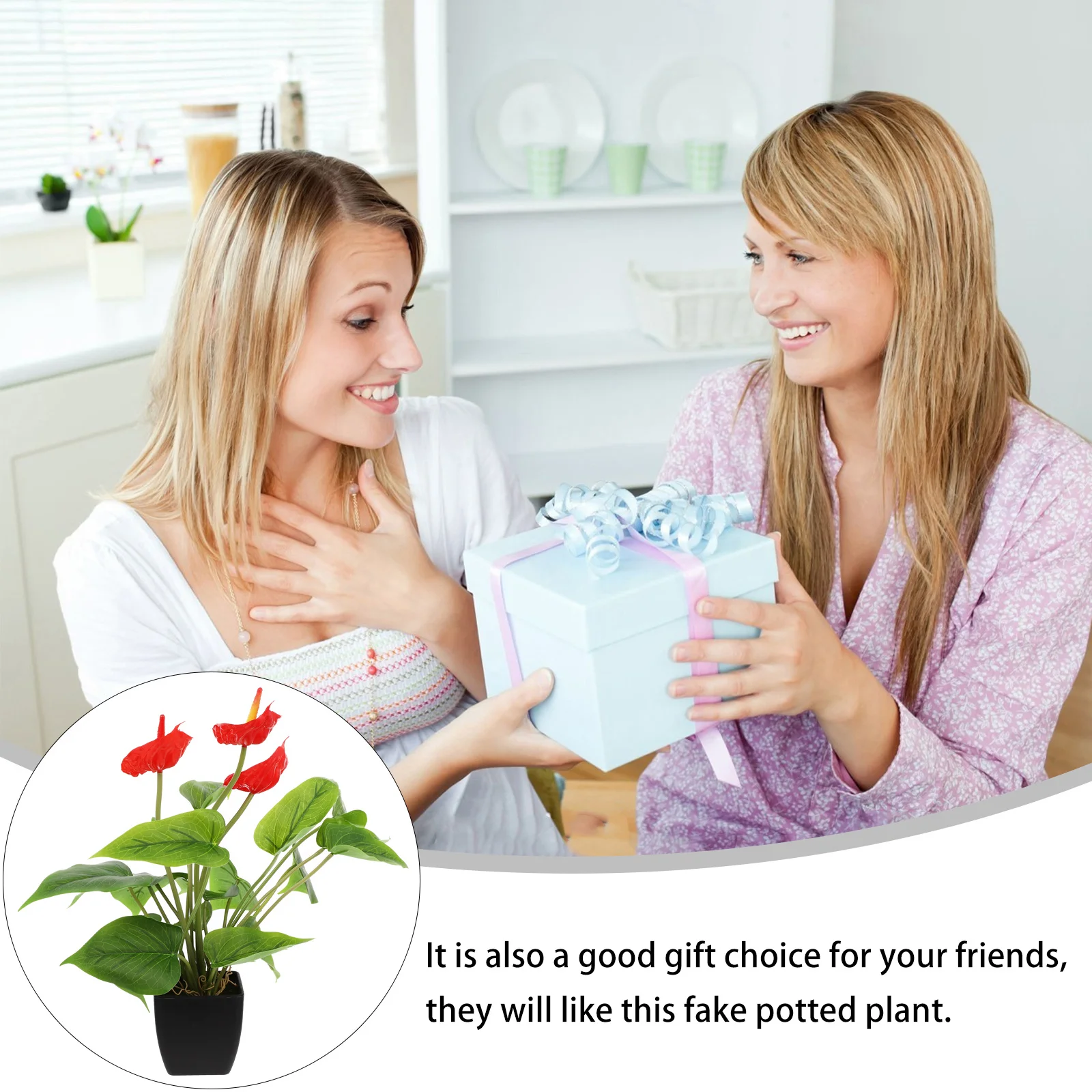 

1Pcs Artificial Plant Anthurium Bonsai Ecofriendly No Watering Required Home Decor Natural Atmosphere Unique Gift Choice