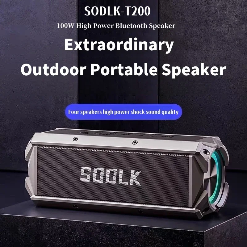 

Audience 100W High Power Bluetooth Speaker Outdoor Waterproof Subwoofer Deep Bass 6D Stereo Surround Sound System Caixa De Som