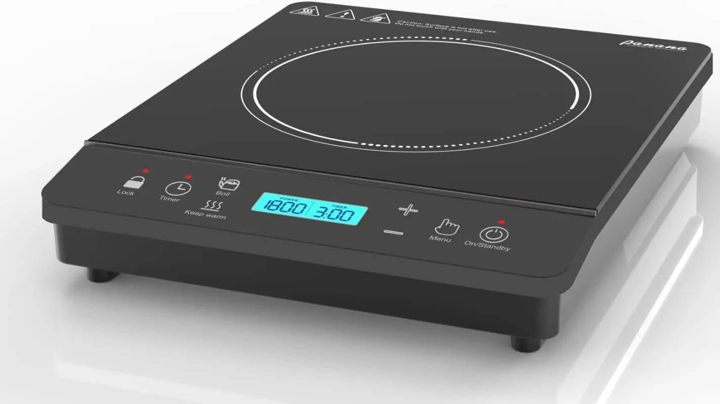 1800W portable induction cooker 10-speed temperature control, regular shutdown, automatic pot inspection, child lock, touch LED