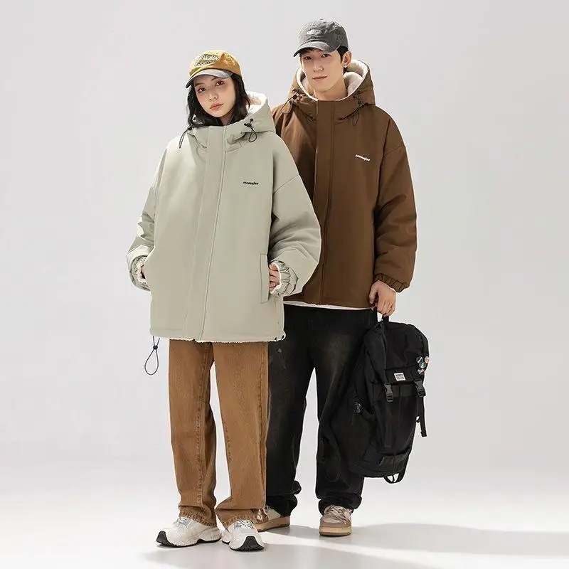 

Бархатное двустороннее хлопковое пальто из тонкого хлопка ягненка, женское зимнее свободное универсальное хлопковое пальто в стиле Гонконга в стиле ретро