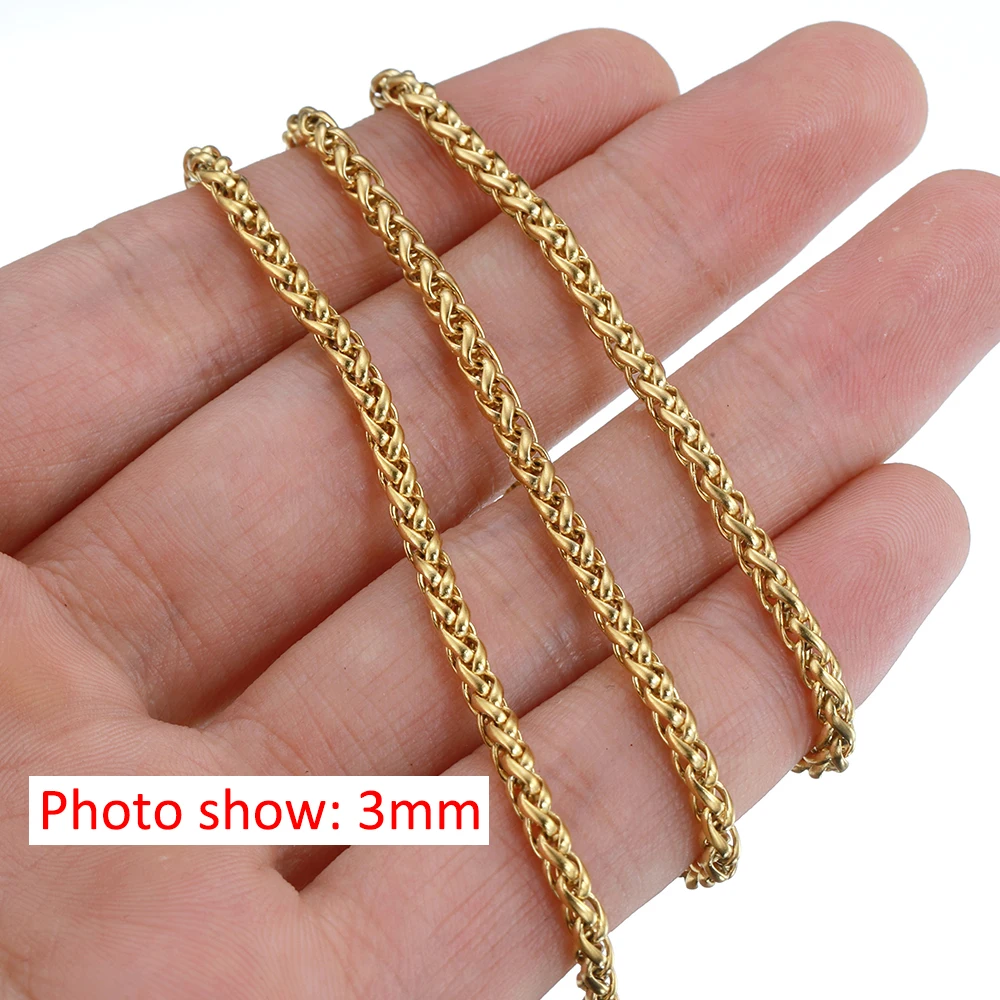 2Meters Stainless Steel Keel Chain Gold Color Thick Link Chains for Necklace Bracelet DIY Jewelry Making Wholesale Waterproof