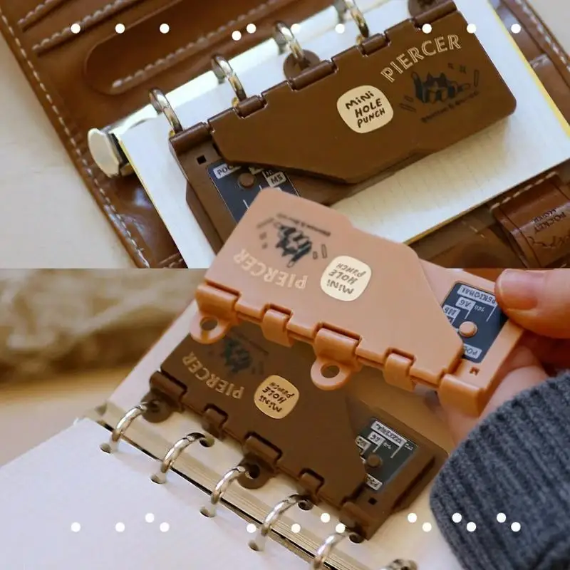 1PC Portable M5/A7 Loose Leaf Notebook Binder 3-Hole Punching Machine 4mm Card Hole Office Supplies