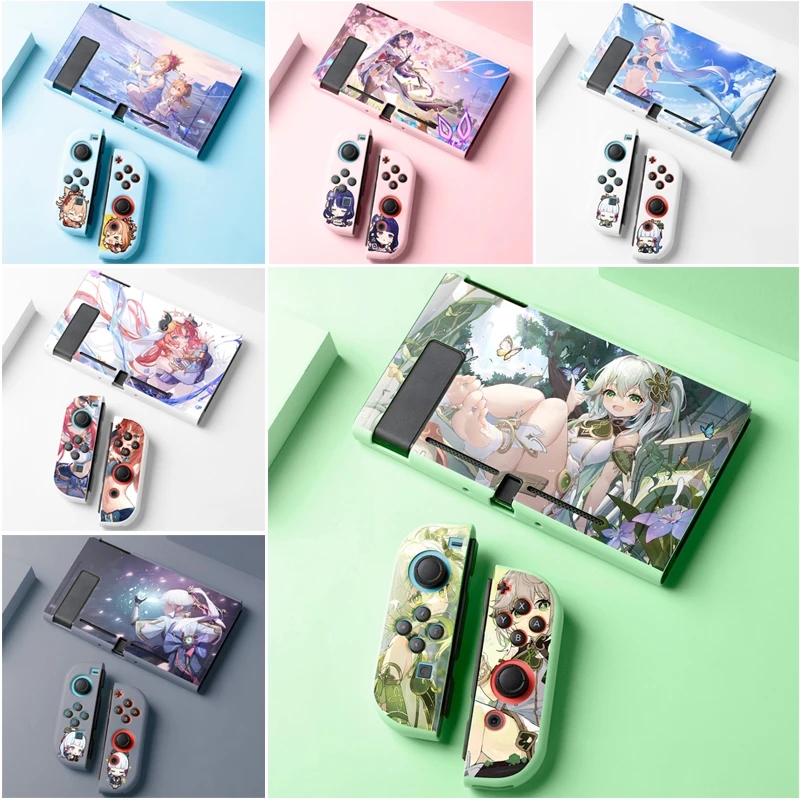 

GS Impact Kirara Hutao Ganyu Shenhe Ayaka Nahida Cover Shell Silicone Soft Preservation Case For Nintendo Switch OLED Lite