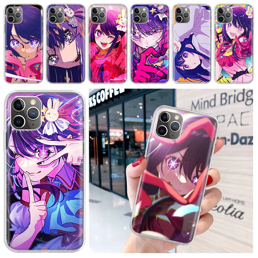 Japan Anime Oshi No Ko Soft Phone Case for iPhone 16 15 14 Plus 13 12 Mini 11 Pro Max 7 + Apple XS X SE 2020 8 Cover Shell for i