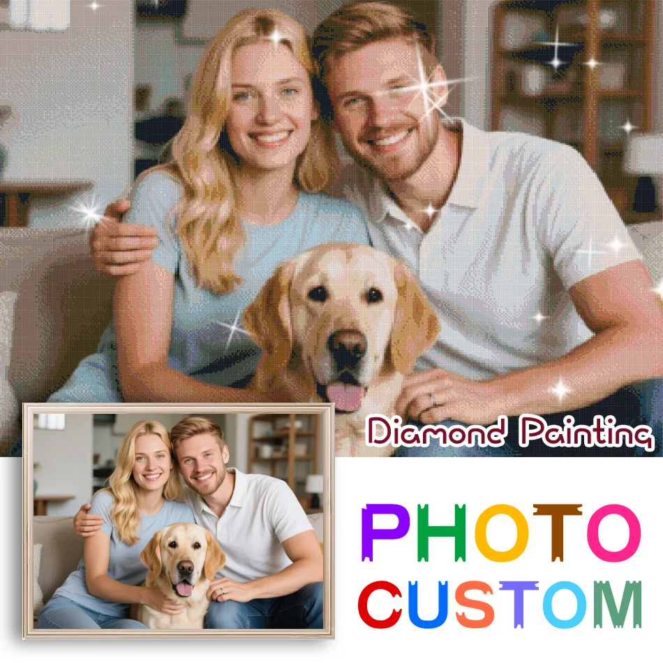 

RUOPOTY Custom Diamond Painting Kits for Adults Picture Personalized Diamond Photo Art Full Drill Custom Diy Crafts Home Decors