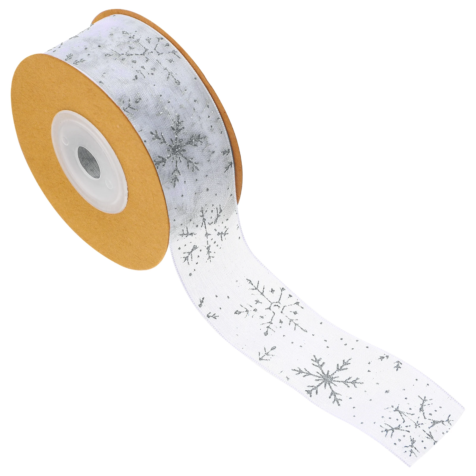 

1 Roll Snowflake Prints Christmas Gift Box Decorative Diy Crafts Ribbon Favor Wrapping Bow Xmas Tree Present Ribbon