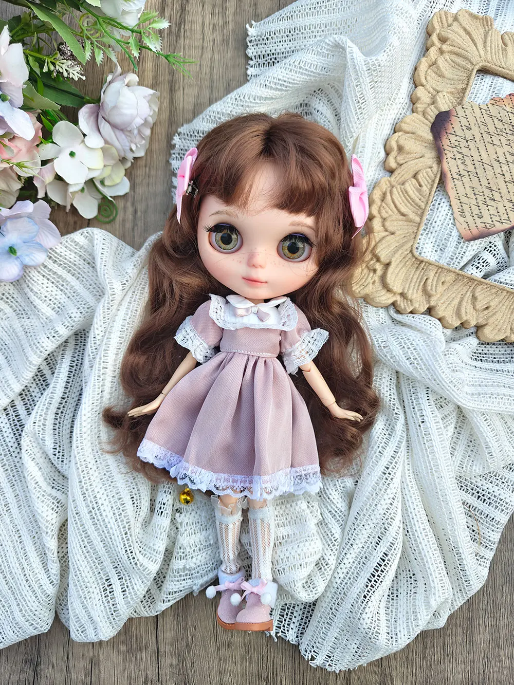 Ropa para muñecas Blythe, juguetes para muñecas ICY DBS Blythe para niñas, vestido de princesa rosa OB22 OB24 AZONE, accesorios