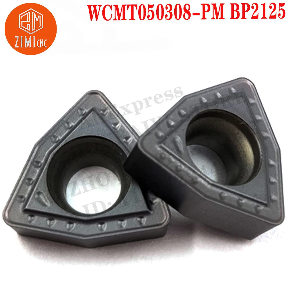 WCMT050308-PM BP2125 WCMT050308 Tornitura del carburo Inserti per foratura a U CNC Utensili per trapano WC U tornio per metalli Strumenti CNC utensili da taglio WCMT