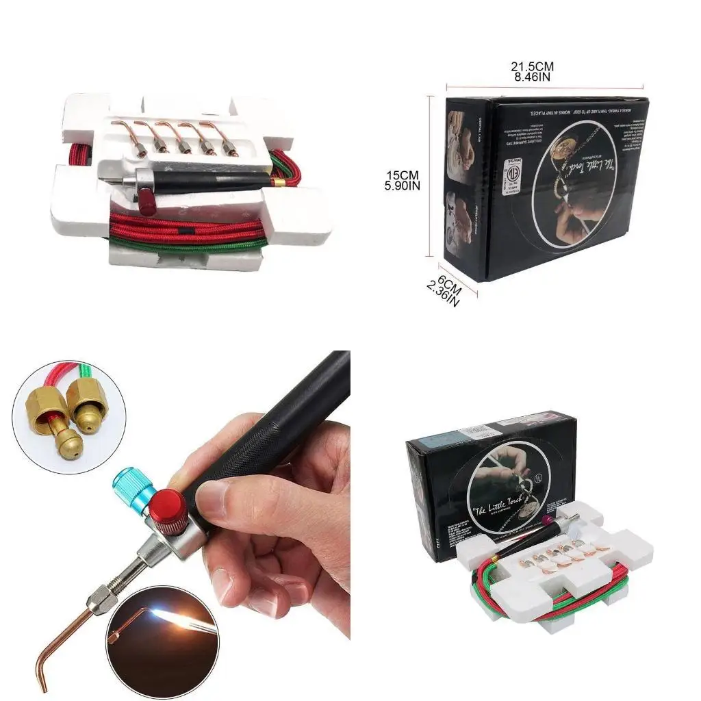 

Y1UD Mini Gas Welding Torch Jewelry Making Tools The Little Torch Portable Acetylene Oxygen Soldering Torch Metal & Rubber