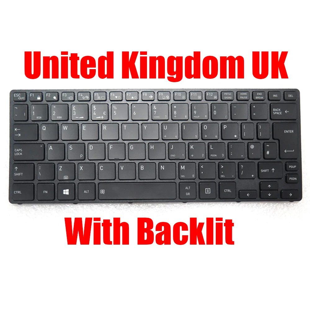 UK US UI For Dynabook For Portege A30-E For Tecra A30-G A30-J Laptop Keyboard United Kingdom International English Black