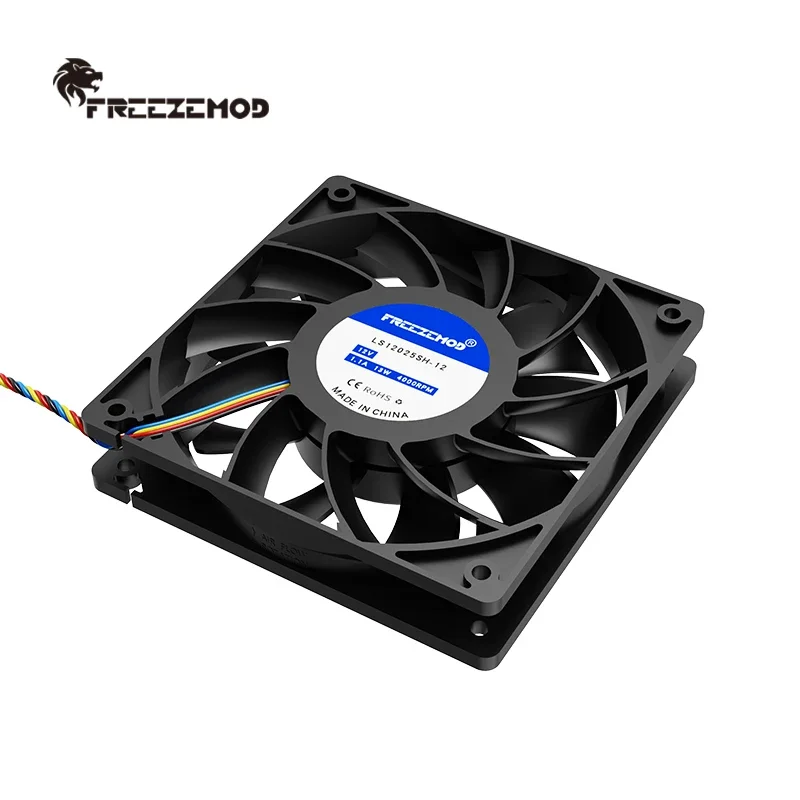 

4000 RPM large air volume industrial water cooling fan double ball 12V voltage four wire temperature control,LS12025SH