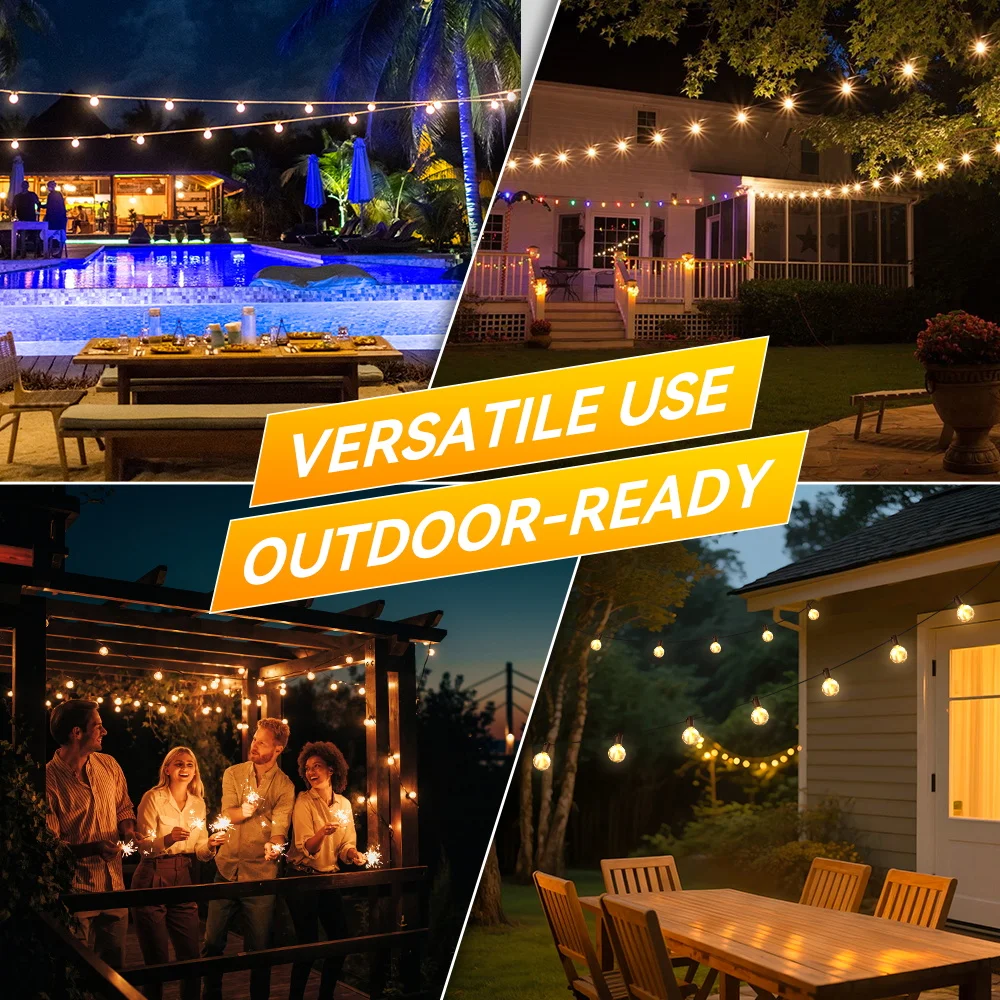 Outdoor LED Solar Light String Remote Control Garden String Lamp Waterproof Solar Lighting For Party Backyard Camping Tent Decor