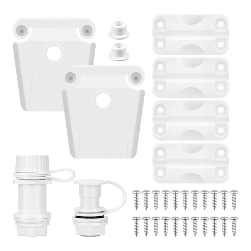 AT84-For Igloo Cooler Replacement Parts Kit- Ice Chest Accessories Includes Plastic Hinges, Latch Posts, Drain Plug
