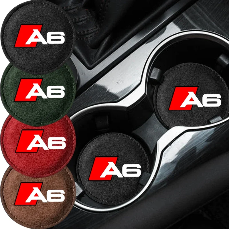 1 szt. Uchwyt na kubek na wodę podstawka pod kubek slipmata do Audi A6 C4 C5 C7 Allroad Avant Logo na samochód stylizacja dekoracyjna Coaster