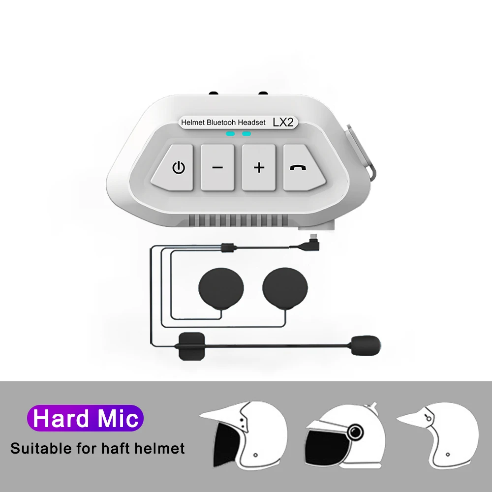 1200mAh Motorhelm Draadloze Headset BT 5.0 Bluetooth Helm Headset Voice Assistant Moto Oortelefoon Motor Hoofdtelefoon