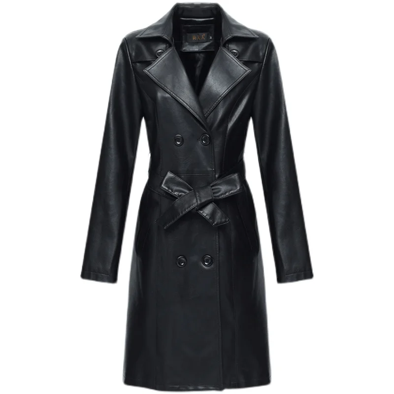 Giacca in Pelle di Agnello Slim Fit di Media Lunghezza per Donna Primavera 2025, Giacca a Vento in Vera Pelle Heining, Capospalla Stile Coreano