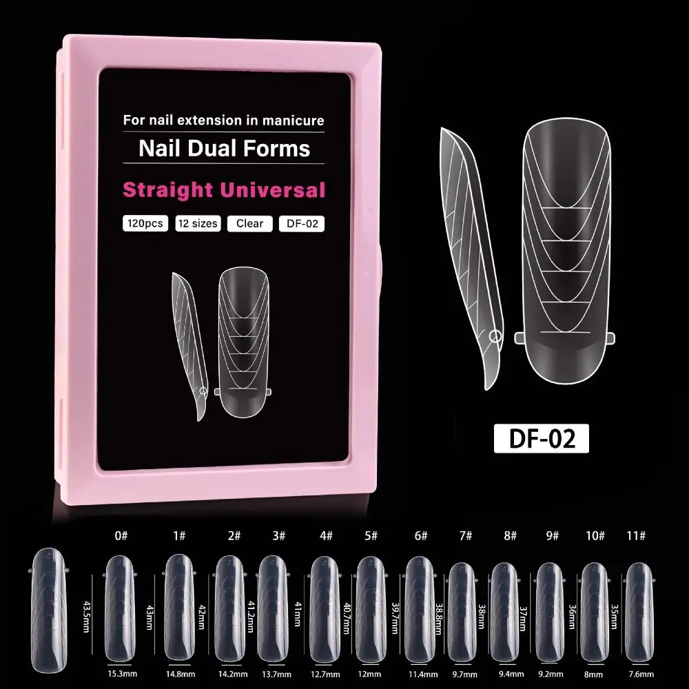 With Inner French Line French Nail Molds 12 Sizes Square Shape Acrylic Nail Art Mold Quick Extension Coffin Shape