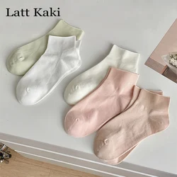 3 Pairs Women's Short Socks Candy Color Summer New Plain Cotton Socks Set Breathable Casual Comfy Soft Colorful Socks For Women