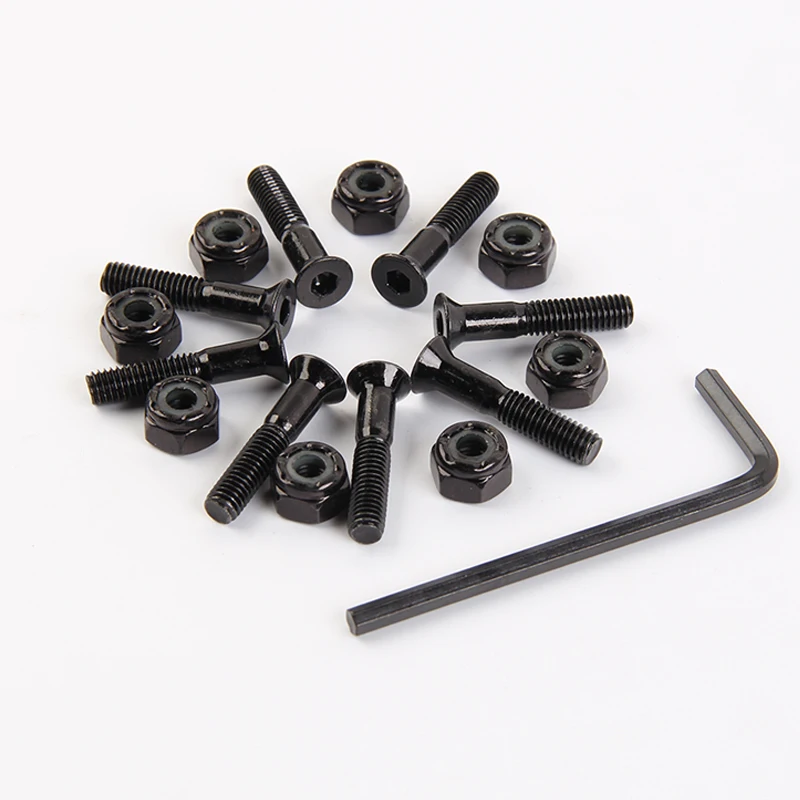 17pcs Per set Skateboard Hardware Flat head hexagon bolts and screws with L tool Surfboard parts