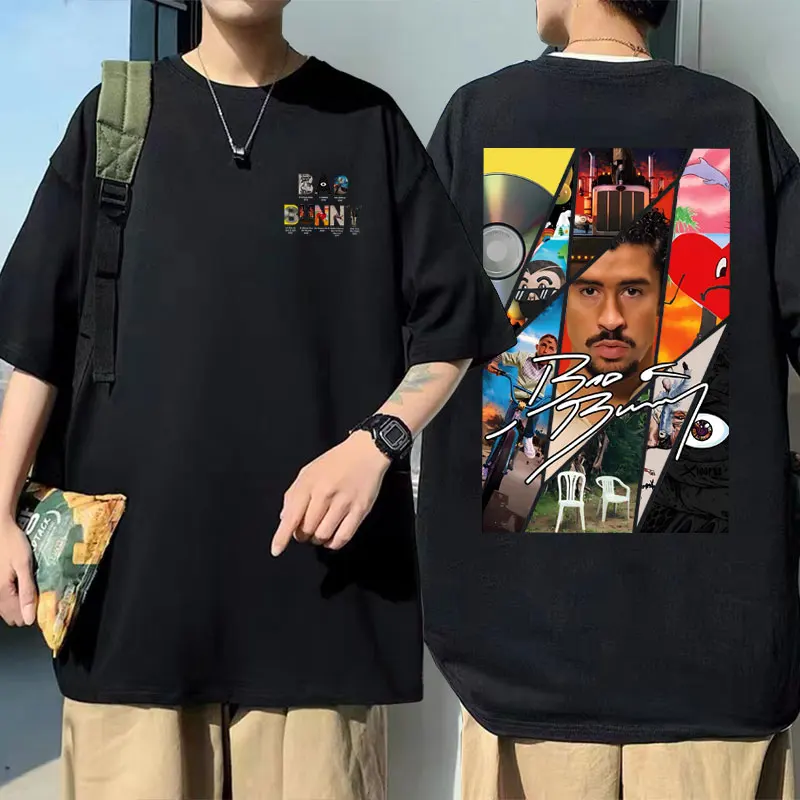 

Rapper Bad Bunny Music Album Cover Graphic T Shirt Men Women Hip Hop Oversized T-shirt Male Fashion Casual T-shirts Streetwear