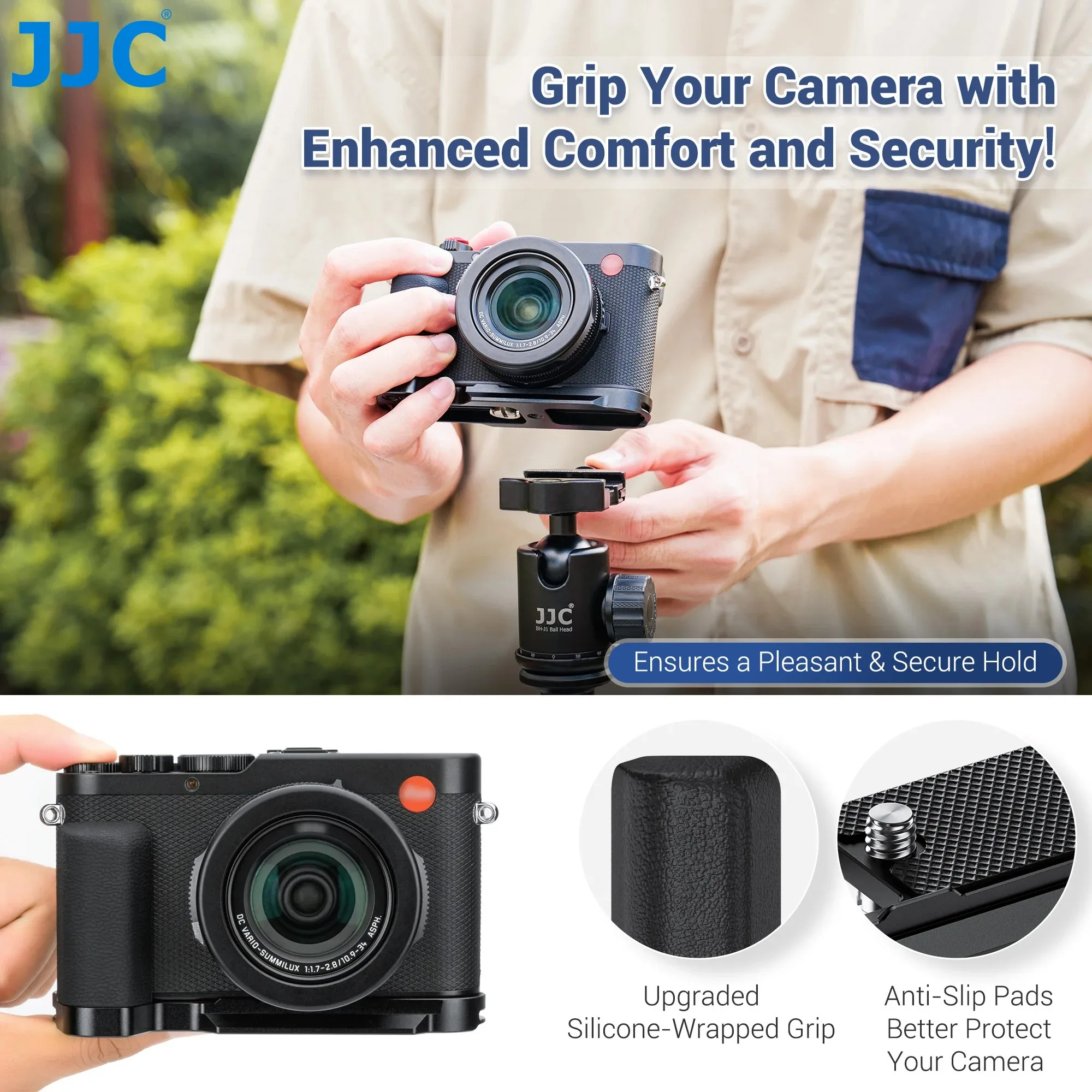 JJC L-شكل قوس مقبض مقبض معدني لكاميرا Leica D-LUX8 D-LUX 8 مع لوحة Arca سريعة الإصدار