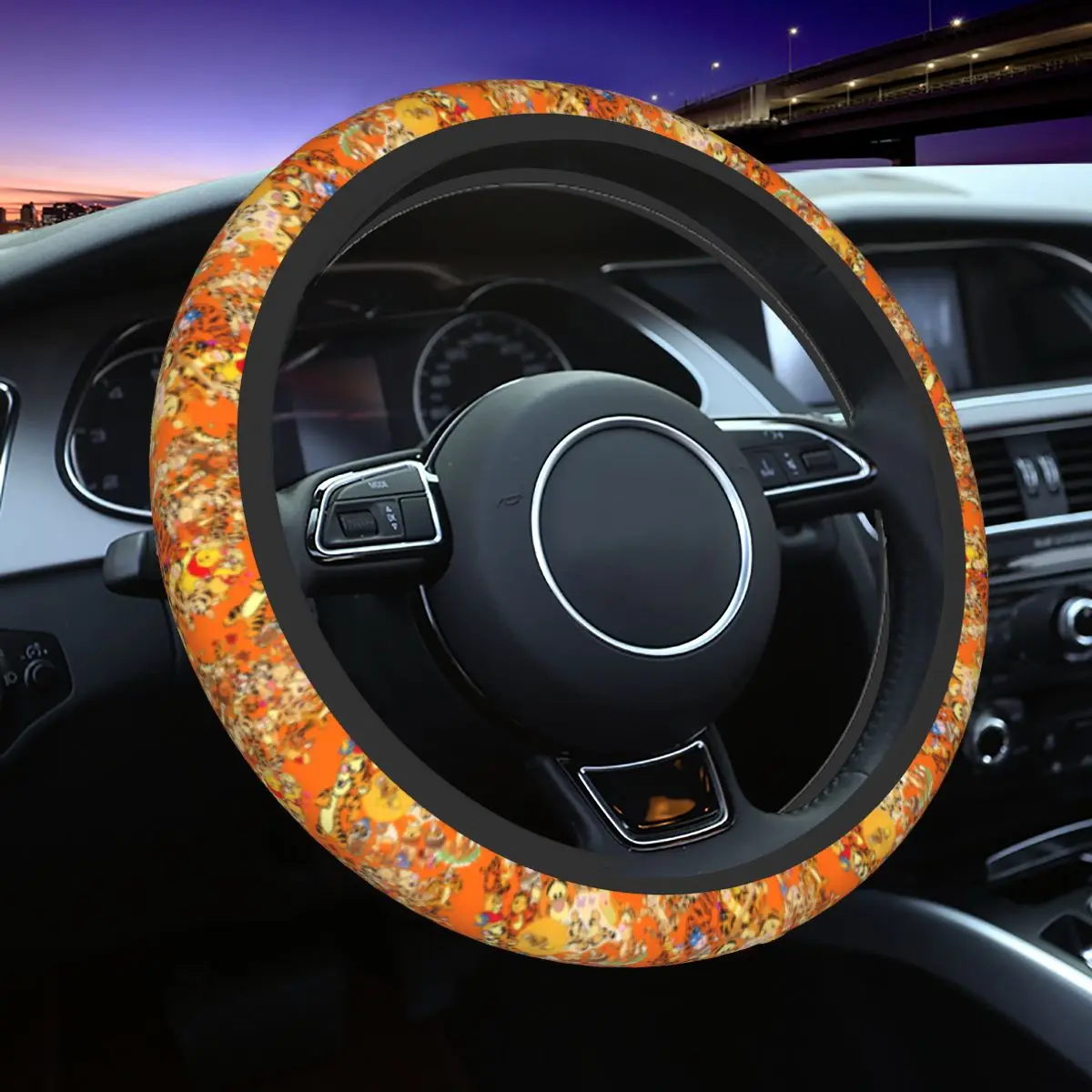 

Custom My Friends Tigger Pooh Universal Steering Wheel Cover for Truck Car Steering Wheel Protector Auto Accessories