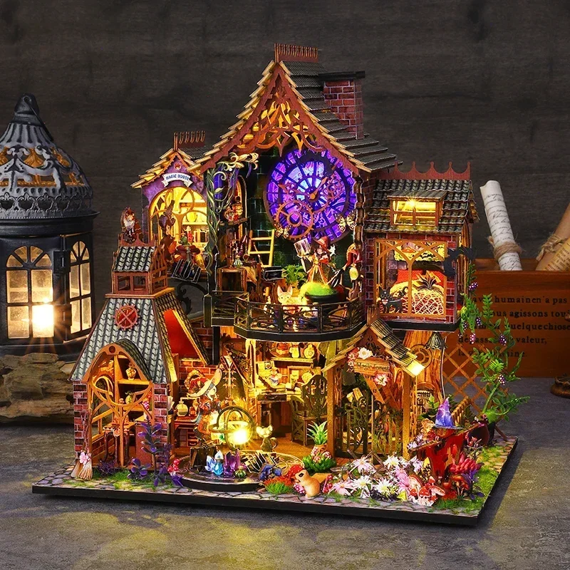 DIY Wooden Retro Magic Forest Spirit Dollhouses Miniature Kits