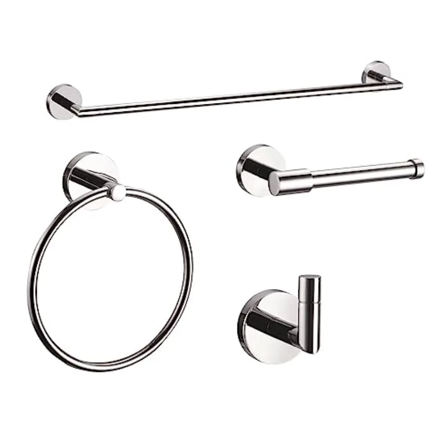 

24 Polished Chrome Towel Bar for Bathroom Wall Mount Storage Durable Metal with Sleek Finish Modern Design for Home Decor