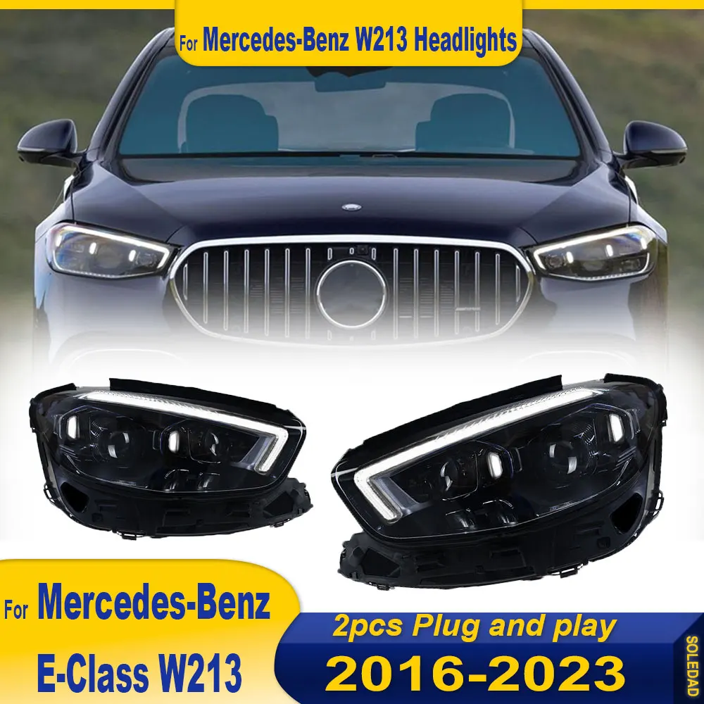 Headlamp For Mercedes-Benz E-Class W213 Headlights 2016-2023 E200 E300 latest Styling LED DRL Dual Projector Car Accessories