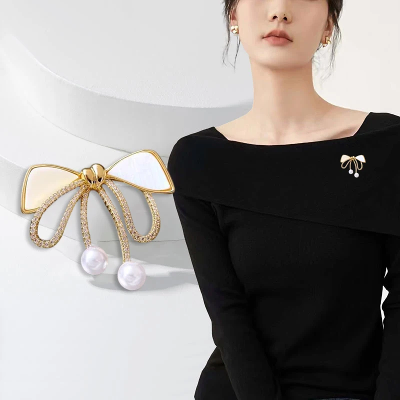 Fashion Flash Drill Bow Brooches Women Clothing Jewelry Party Accessories Gifts