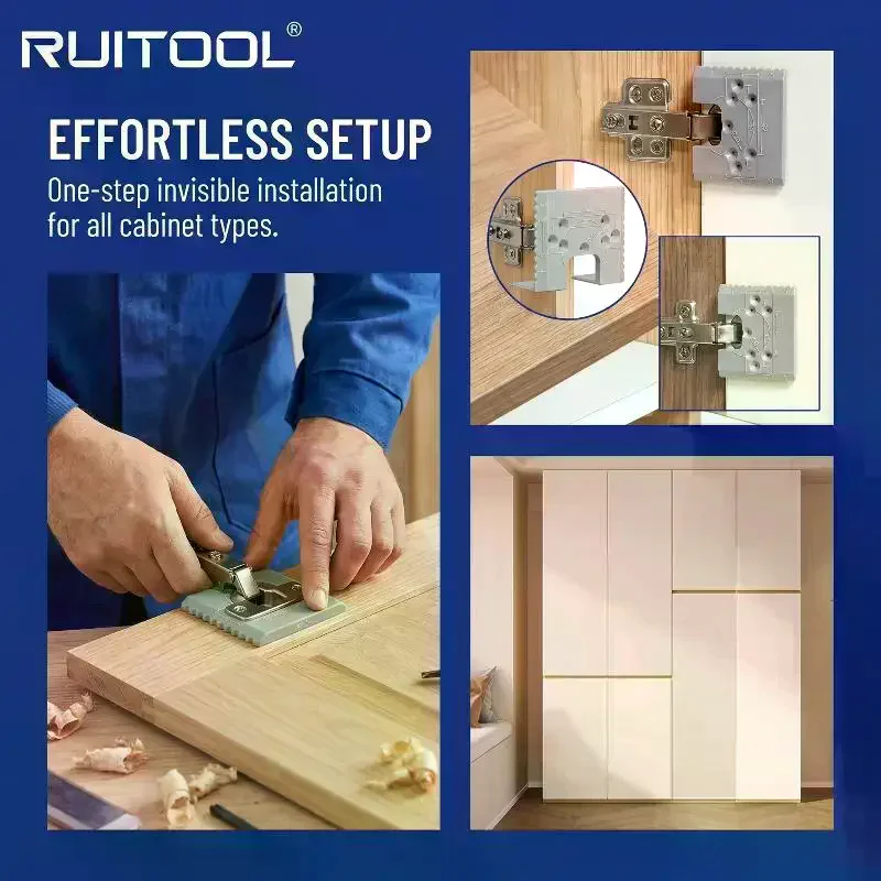 Magnetic Hinge Quick Installation Positioning Piece Cabinet Door Installation Point Fixed Plate Woodworking Panel Hinge Tool