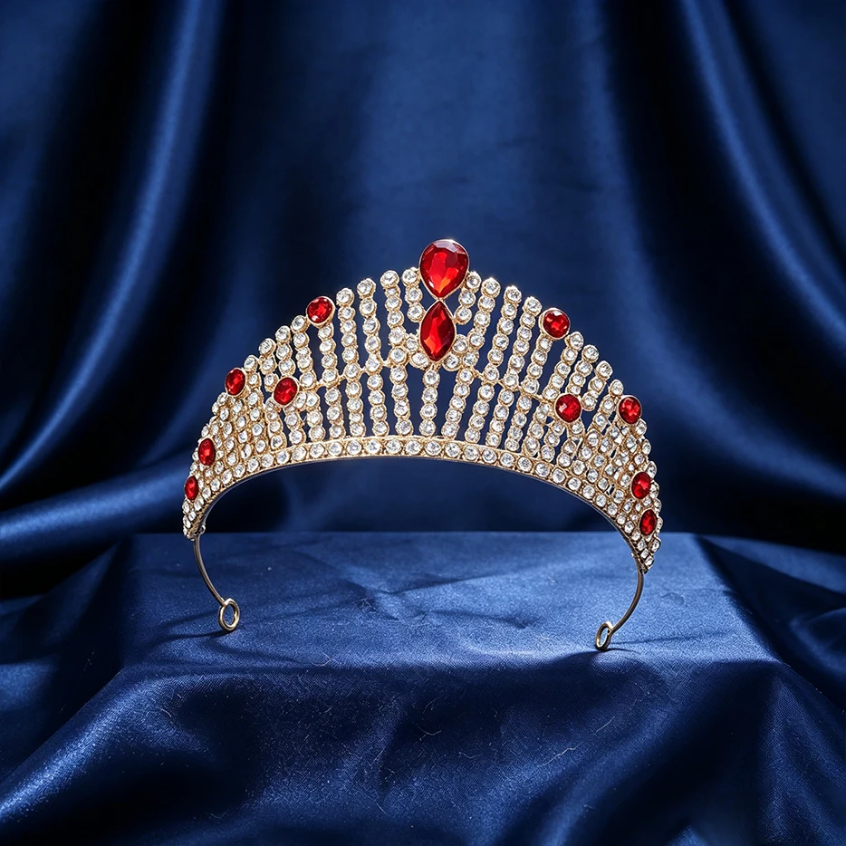 Palace Luxury Bridal Crown Retro Waterdrop Crown Wedding Dress Accessories Banquet Birthday Show Stage Performance Headwear