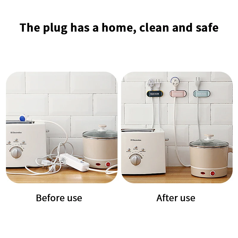 Clamp Cable Plugs Organizer Wire Clips Punch-Free Adapter Fixing Device Holder Retainer Thread Fixer Universal Hook