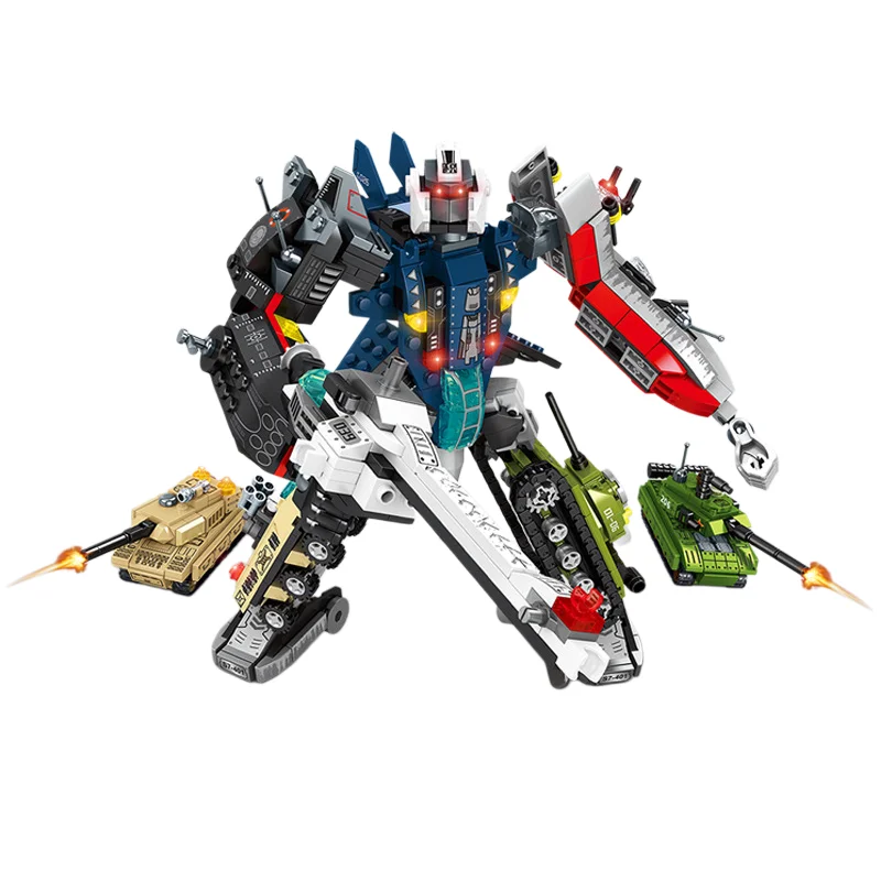 Steel Mecha Accumulates To Become A Powerful 6-in-1 Boy's Puzzle Building Block Toy Set, A Great Desktop Ornament