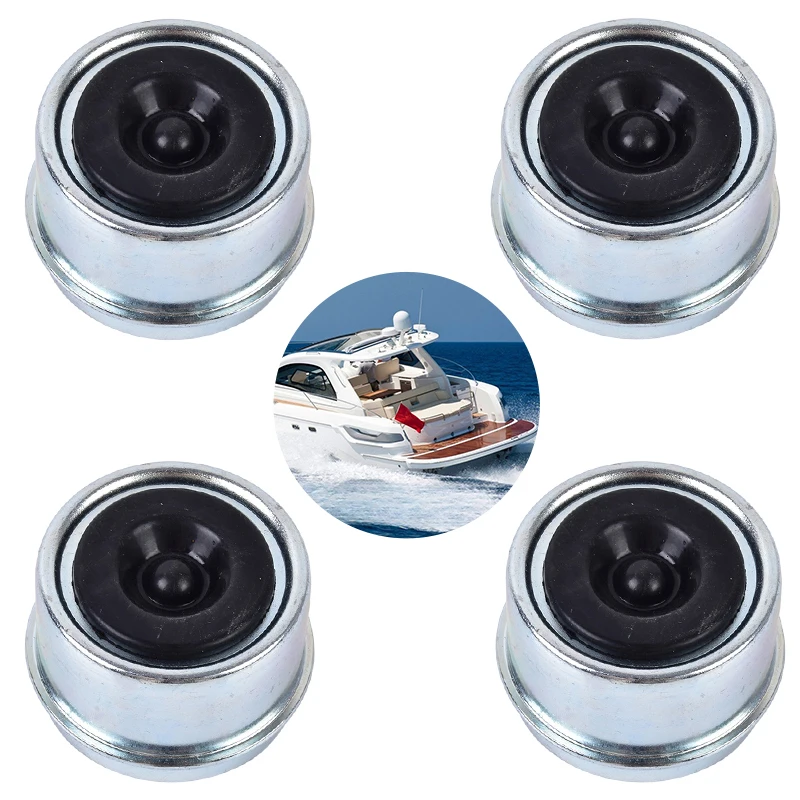 4pcs 1.98in Trailer Bearing Dust Cap Trailer Axle Oil Cap With Rubber Plugs For 2000 To 3500 Lbs Trailer Wheel Hubs Hub Cap NEW