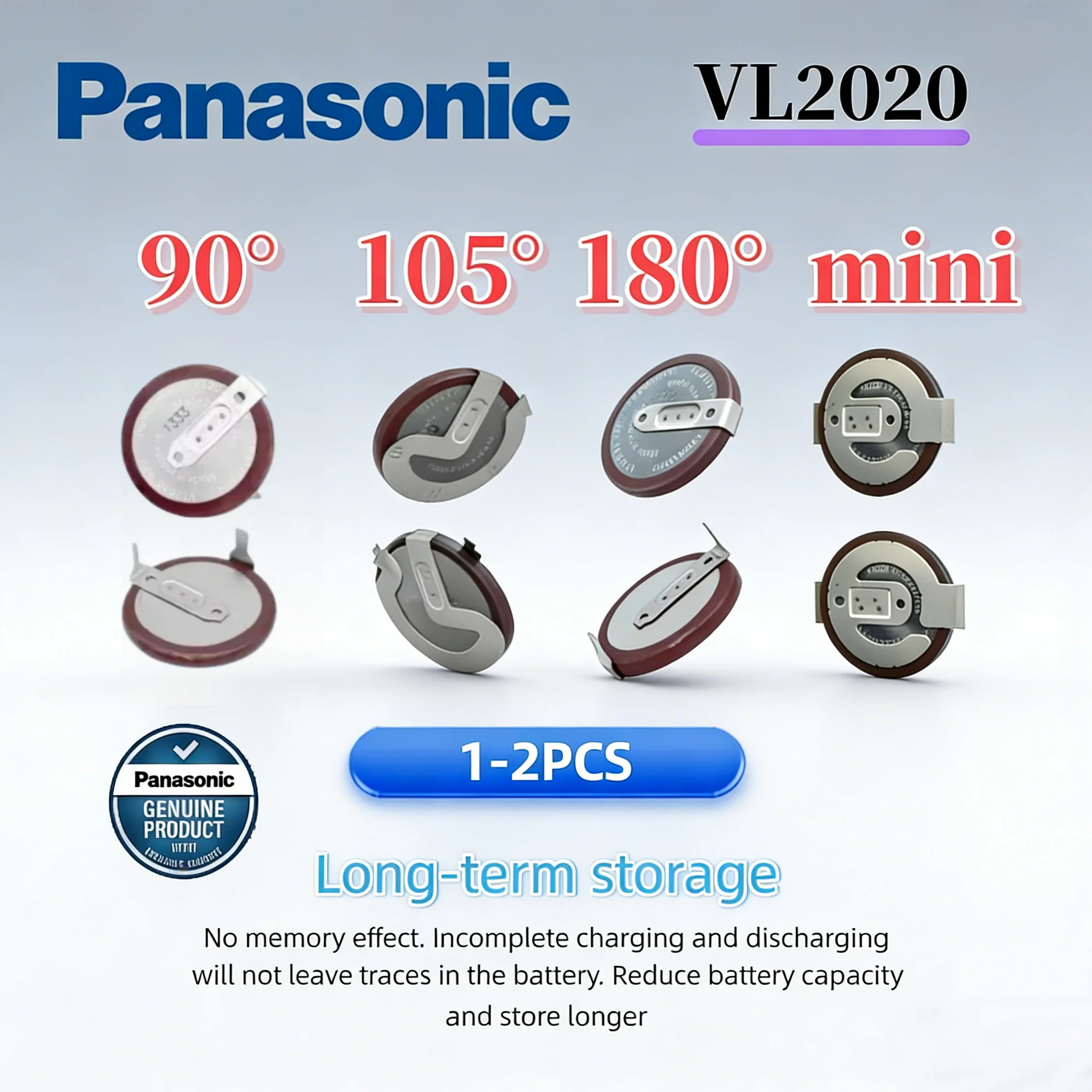 Panasonic Original VL2020 2020 Rechargeable Battery Lithium Battery With Legs 90 Degrees 105 Degrees 180 Degrees for BMW Car Key