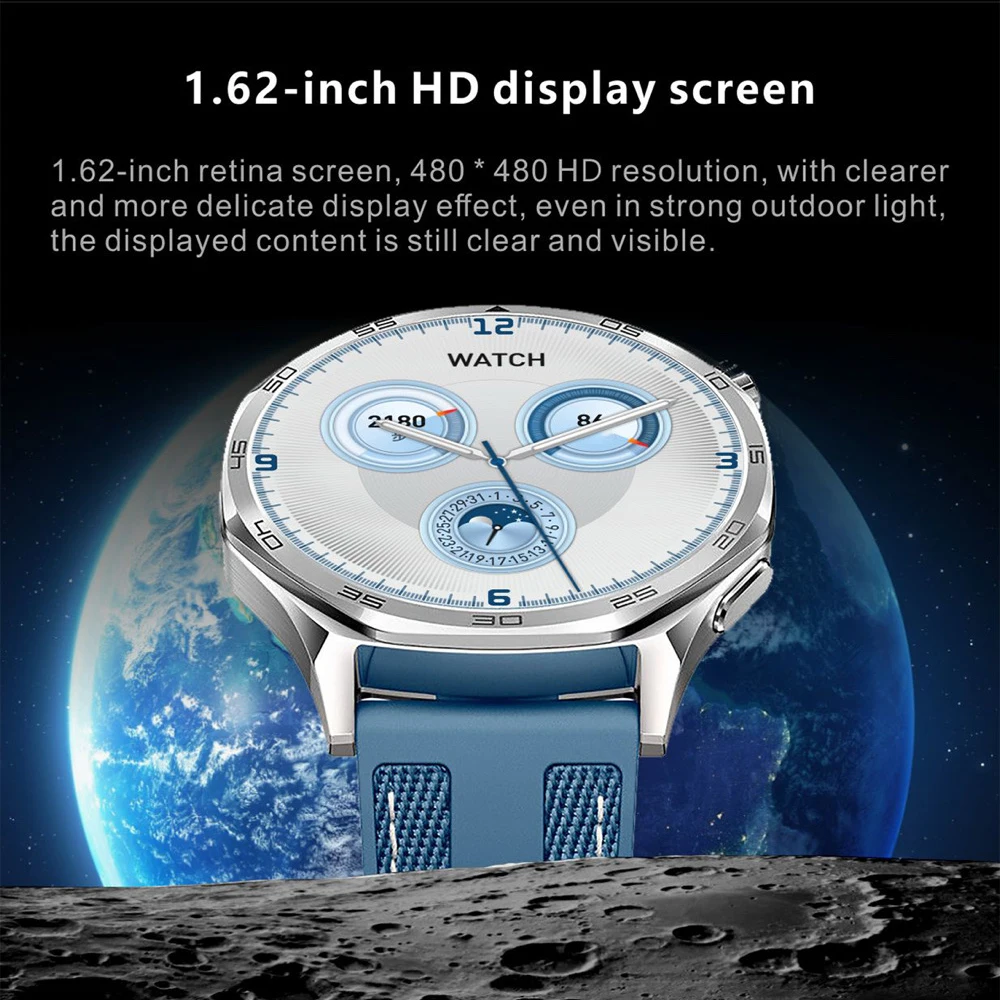 

Map Navigation Smart Watch 1.62" Men Women Outdoor Compass Music Smartwatch Blue Tooth Call Sport Fitness Heart Rate NFC Watches