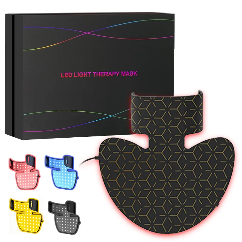 LED Color Light Beauty Mask Photon Rejuvenation Instrument Household Face Red Light EMS Microcurrent Silicone Mask Instrument