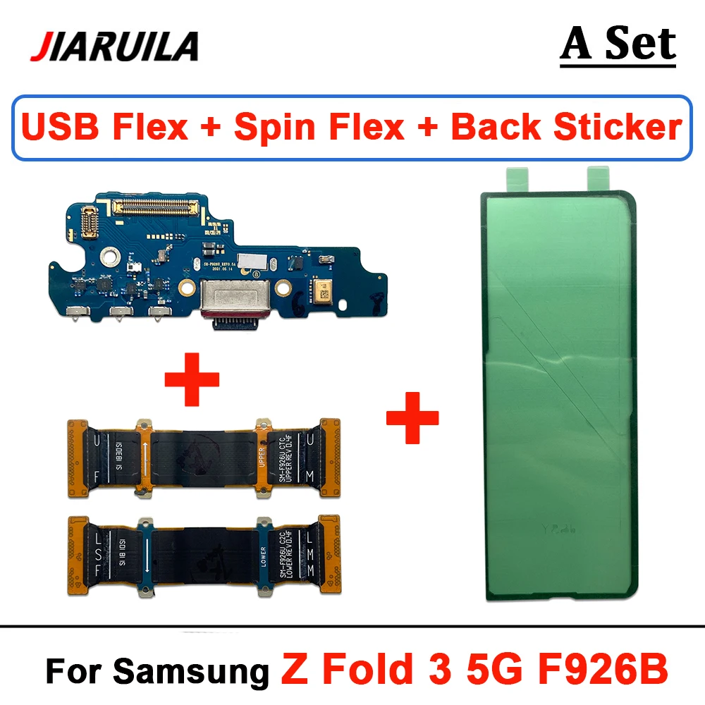 Back Cover Sticker Charging Flex Cable For Samsung Z Fold 4 5 6 7 Fold 3 2 F916 F926 F936 F946 USB Main Display Spin Axis Cable
