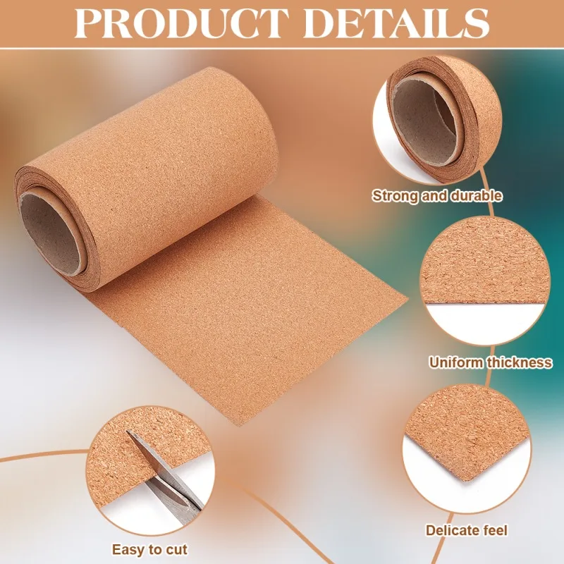 1 Roll 6m Cork Insulation Roll for Coaster Wall Decoration Party and DIY Crafts Supplies Tan 200mm wide