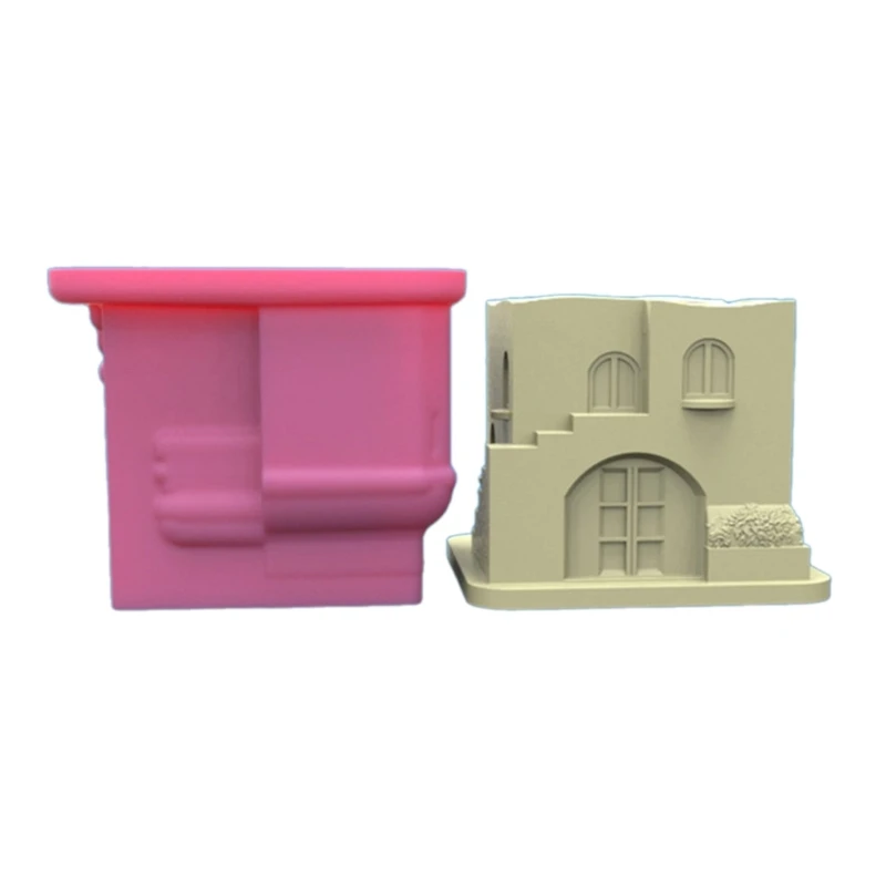 House Storage Jars Silicone Mold DIY Candle Holder Tool Concrete Casting Mold Plaster Crafts Making Supplies Nonstick Y08E