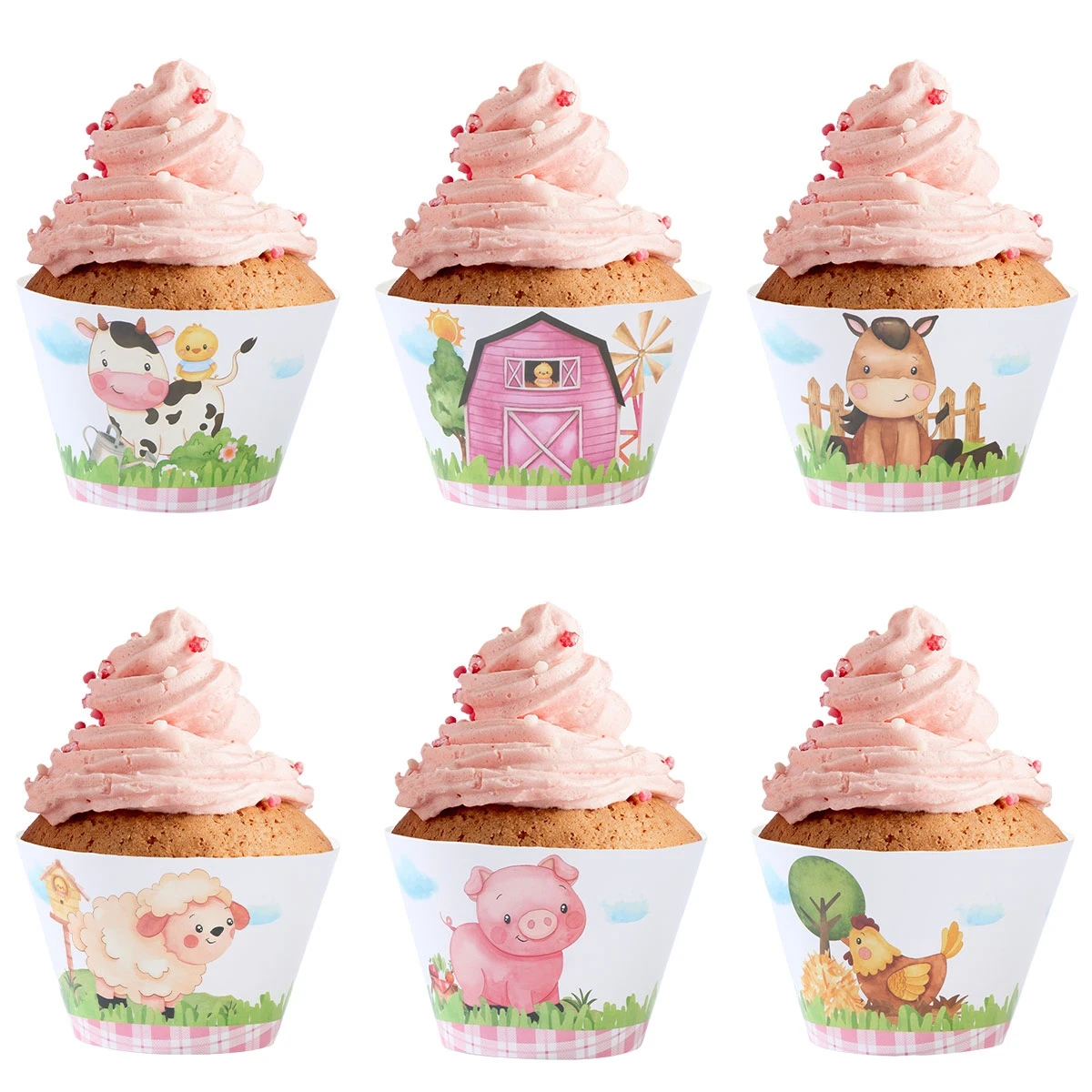 Farm Cartoon Animals Cake Border Farm Animal Birthday Party Decoration Kids Boy Farm Birthday Party Supplies Baby Shower Decor